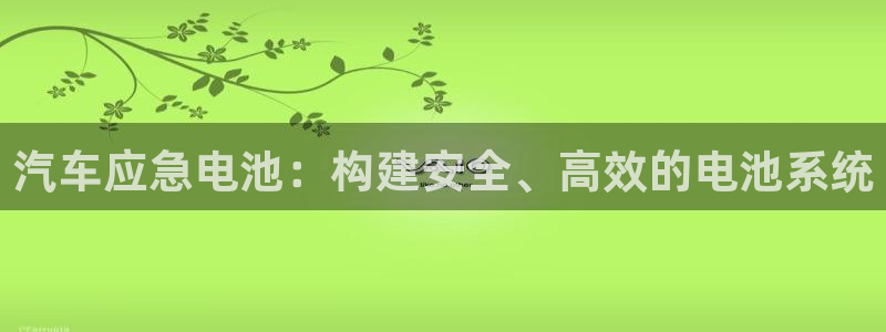 优发国际注册平台官网：汽车应急电池：构建安全、高效的电池系统